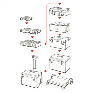Ящик органайзер QBRICK SYSTEM ONE  ORGANIZER XL RED ULTRA HD 582 x 387 x 131