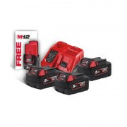Энергокомплект M18 NRG-503 (В5 3шт; з/у M12-18FC) + подарок Аккумулятор M12 B2 MILWAUKEE 4933451423