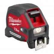 Рулетка магнітна MAGNETIC MILWAUKEE з LED підсвіткою, 7,5м, (30мм)