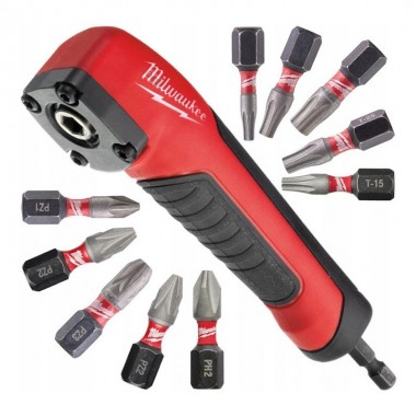 Кутова насадка MILWAUKEE SHOCKWAVE + 10 біт 25 мм 4932471274