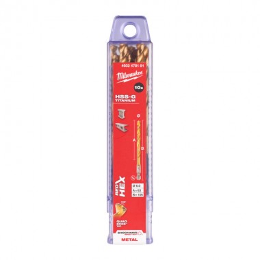 Свердло по металу Milwaukee RedHEX HSS-G TiN. 6мм (10 шт)