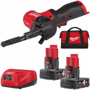 Шлифмашина ленточная аккумуляторная бесщеточная MILWAUKEE M12 FBFL10-402B (10мм) (ЗУ+2Х4Ач+сумка)