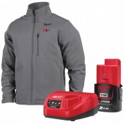 Куртка с подогревом MILWAUKEE M12 HJGREY5-201, серая, размер XXXL (ЗУ +1акк.Х2Ач)