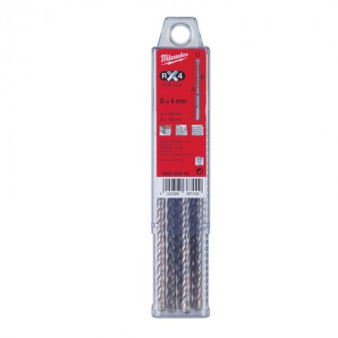 Бур SDS-PLUS MX4 MILWAUKEE, 6,0х165х100мм (10шт) коробка з пластику