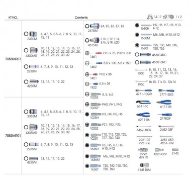 Набор инструментов универсальный 153 ед. 1/4+1/2 6-ти гранные