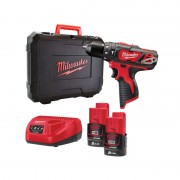 Аккумуляторная дрель-шуруповерт, крут. мом 30 Нм, MILWAUKEE M12 BPD-202C 4933441940