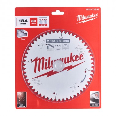 Диск пиляльний Alu PFTE MILWAUKEE, діаметр 184х30х2,4мм, 54 зуб. Диск пиляльний Alu PFTE MILWAUKEE, діаметр 184х30х2,4мм, 54 зуб.