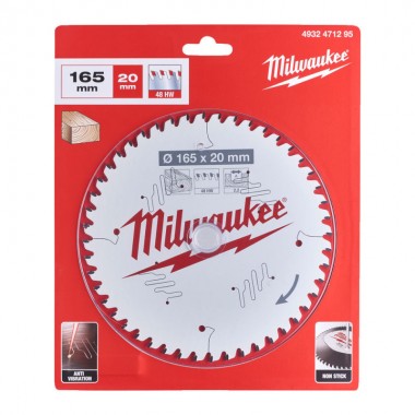 Диск пиляльний PFTE MILWAUKEE, діам.165х20х2,2мм, 48 зуб. Диск пиляльний PFTE MILWAUKEE, діам.165х20х2,2мм, 48 зуб.