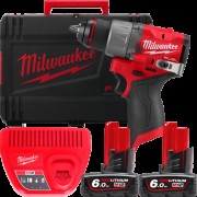 Дрель-шуруповерт аккумуляторная бесщёточная MILWAUKEE, M12 FDD2-602X, 45Нм (ЗУ, 2х6Ач. HDкейс)