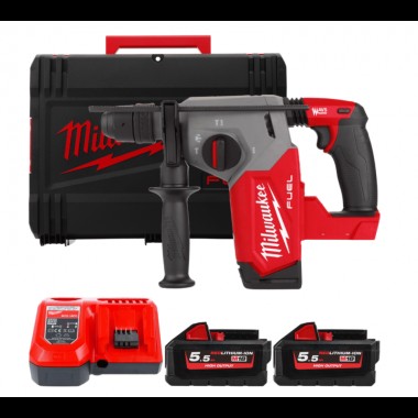 Перфоратор аккумуляторный бесщёточный SDS-PLUS MILWAUKEE M18 FHX-552X (2,5Дж) (ЗУ+2Х5,5Ач+HDкейс)