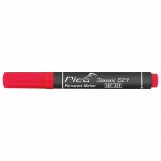 Маркер перманентний Pica 521/40 Classic Permanent Marker Chisel tip, зі скошеним носиком, червоний