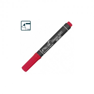 Маркер перманентний Pica 520/40 Classic Permanent Marker bullet tip, червоний