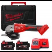 Шлифмашина угловая - болгарка аккумуляторная бесщёточная 125 мм M18 BLSAG125X-402X MILWAUKEE