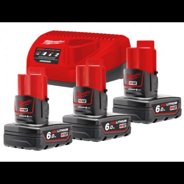 Энергокомплект M12 NRG-603 (3x 6,0 Ач) MILWAUKEE Энергокомплект M12 NRG-603 (3x 6,0 Ач) MILWAUKEE
