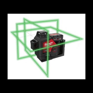 Нівелір лазерний 3D акумуляторний MILWAUKEE, M12 3PL-401C (+заряд. пристрій. ,1акум.Х4Аг, кейс)