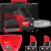 Пила ланцюгова акумуляторна шина 15 см MILWAUKEE M12 FUEL FHS-602X (+ заряд.пристрій, 2 акум., HD кейс)