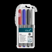 Набор маркеров перманентных PICA 534/04 Classic Permanent Pen Medium(красый/ синий/черный/белый),4шт