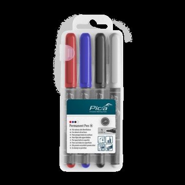 Набір перманентних маркерів PICA 534/04 Classic Permanent Pen (червоний/синій/чорний/білий), 4шт