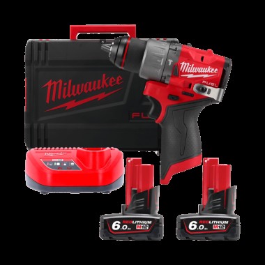 Дрель-шуруповёрт аккумуляторная бесщёточная ударная MILWAUKEE, M12 FPD2-602X, 45Нм (ЗУ,2х6Ач,HDкейс)