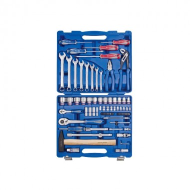 Набір інструментів універсальний 77 од. 1/4+1/2 12-ти грані KING TONY в пластиковому кейсі