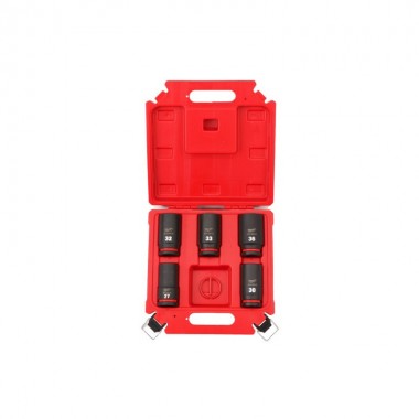 Набір головок 1'' STD SHOCKWAVE MILWAUKEE, подовжених (27-36мм) (5шт), пластиковий кейс
