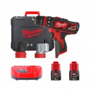 Дрель-шуруповёрт аккумуляторная MILWAUKEE M12 BDDXKIT-202C (32 Нм) (2насадки+ЗУ+2акк.Х2Ач+кейс)