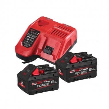 Енергокомплект M18 FORGENRG-802 MILWAUKEE (2 акумул 8.0 А/г. 18В, зарядний пристрій) Енергокомплект M18 FORGENRG-802 MILWAUKEE (2 акумул 8.0 А/г. 18В, зарядний пристрій)