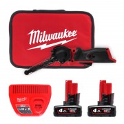 Шлифмашина ленточная аккумуляторная бесщеточная MILWAUKEE M12 FBFL10-402B (10мм) (ЗУ+2Х4Ач+сумка)