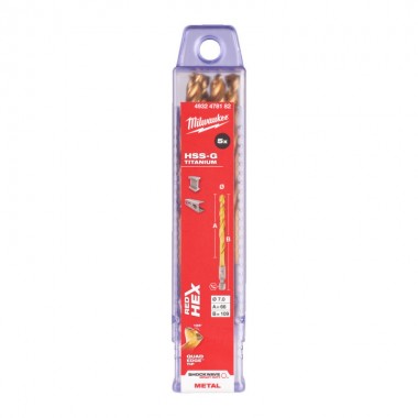 Свердло по металу Milwaukee RedHEX HSS-G TiN. 7мм (5 шт)
