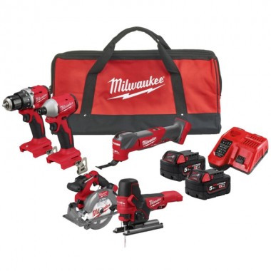 Набор из 5ти инструментов аккумуляторных бесщеточных MILWAUKEE M18 BLCPP5A-502B