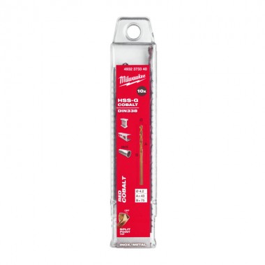 Сверло по металлу HSS-Co MILWAUKEE, DIN338, Ø4,2х75х43мм, (10шт)