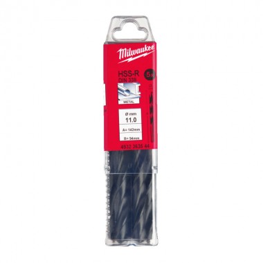 Сверло по металлу HSS-R MILWAUKEE, DIN338, Ø11,0х142х94мм, (5шт)