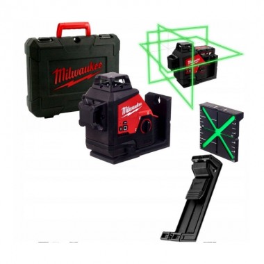 Аккумуляторный лазерный нивелир M12 3PL-0C Вращение 330˚ с зелёным лучом MILWAUKEE