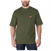 Футболка MILWAUKEE WTSSGN-S, з карманом та коротким рукавом, зелена, (розмір S)