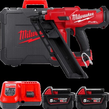 Пистолет гвоздезабивной аккумуляторный бесщёточный MILWAUKEE M18 FFNS-502C (50-90мм)(ЗУ+2Х5Ач+кейс)
