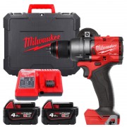 Дрель-шуруповёрт аккумуляторная бесщёточная ударная MILWAUKEE, M18 FPD3-402С, 158Нм (ЗУ, 2х4Ач,кейс)