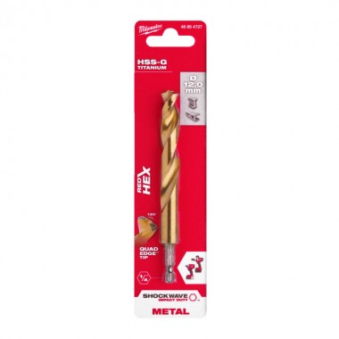 Свердло по металу Milwaukee RedHEX HSS-G TiN 12мм (1 шт)