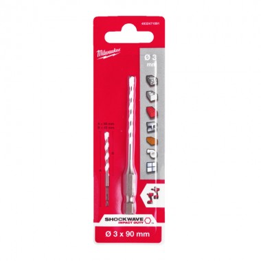 Свердло універсальне ShW HEX MILWAUKEE, 3 x 90 мм