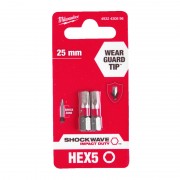 Насадка Milwaukee SHOCKWAVE Hex5 25мм (2 шт)