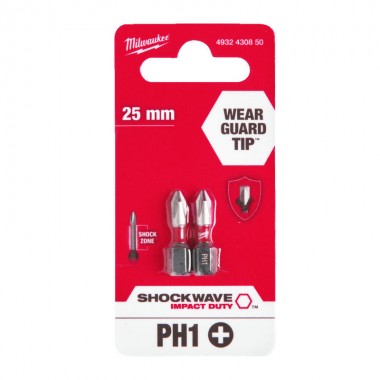 Насадка Milwaukee SHOCKWAVE PH1 25мм (2шт)