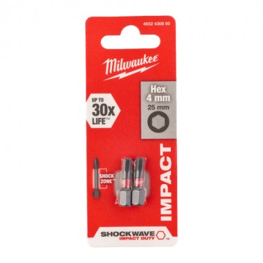 Насадка Milwaukee SHOCKWAVE Hex4 25мм (2шт)