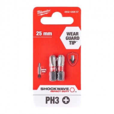 Насадка Milwaukee SHOCKWAVE PH3 25мм (2шт)