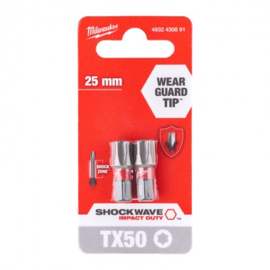 Насадка Milwaukee SHOCKWAVE TX50 25мм (2шт)