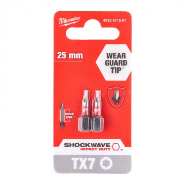 Насадка Milwaukee SHOCKWAVE TX7 25мм (2шт)