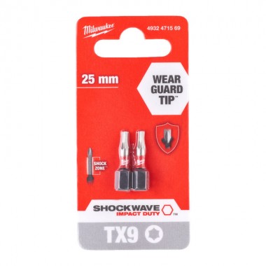 Насадка Milwaukee SHOCKWAVE TX9 25мм (2шт)