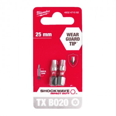Насадка Milwaukee SHOCKWAVE TX BO20 25мм (2 шт)