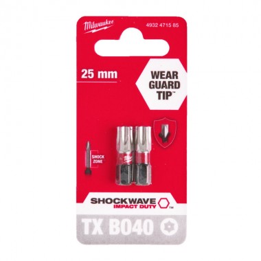 Насадка Milwaukee SHOCKWAVE TX BO40 25мм (2шт)