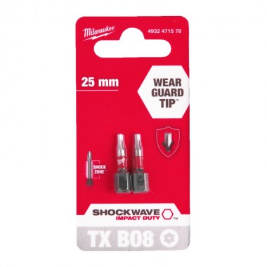 Насадка Milwaukee SHOCKWAVE TX BO8 25мм (2шт)
