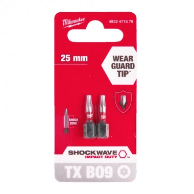 Насадка Milwaukee SHOCKWAVE TX BO9 25мм (2 шт)