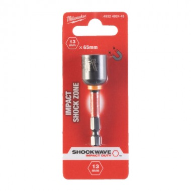 Торцева головка 1/4 дюйма, шестигранна, 13 мм Shockwave™, ударостійка Milwaukee 4932492443